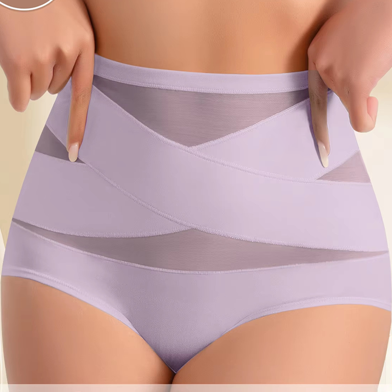 🌸Last Day Buy 1 Get 3 Packs✨Plus-Size High-Waist Cross Tummy Control Panties