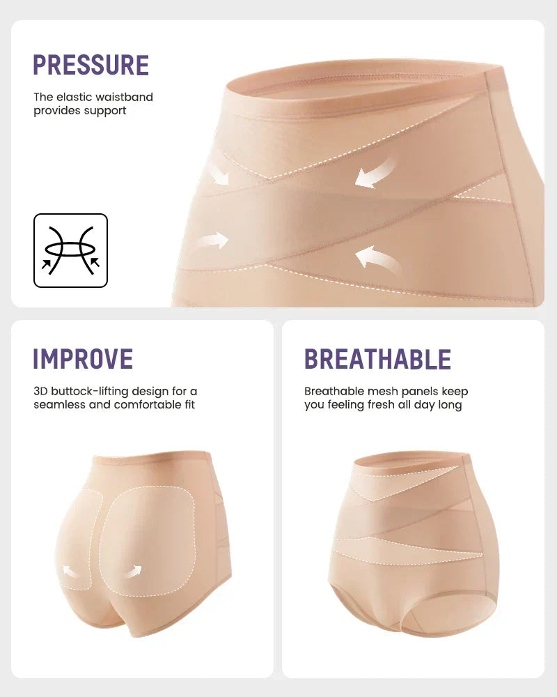 🌸Last Day Buy 1 Get 3 Packs✨Plus-Size High-Waist Cross Tummy Control Panties